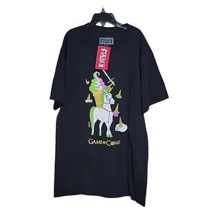 Freaker Graphic Tee Shirt Game of Cones Black Size Small NWT